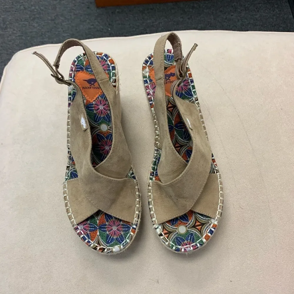Rocket Dog Suede Espadrille Wedge Sandal sz 7.5